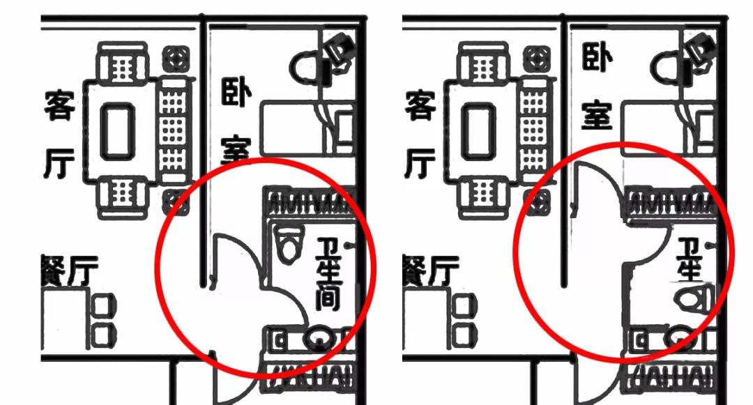 [合肥红点装饰]卫生间对门风水不好！该如何破解？